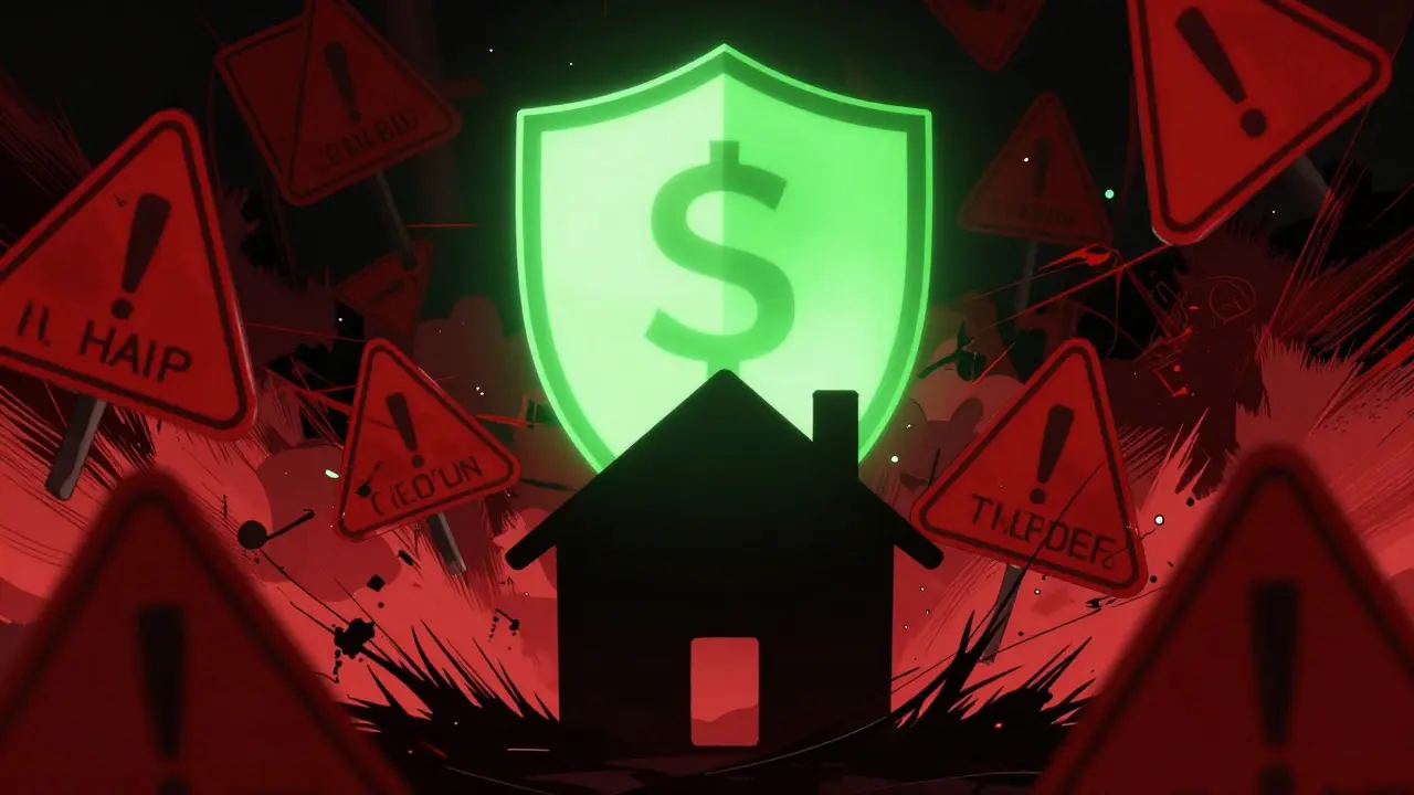 Abstract graphic showing safety shield protecting against scams