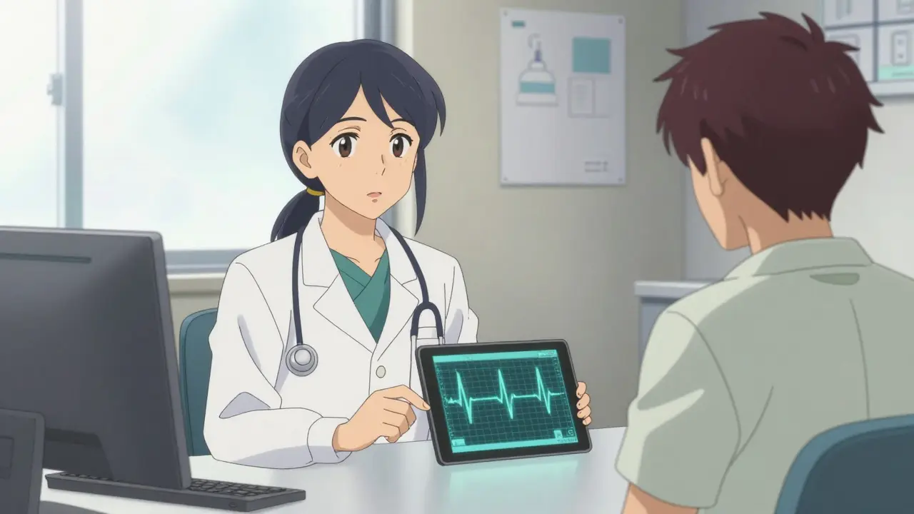 Doctor consulting patient about heart health risks